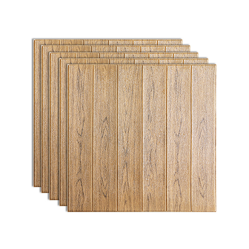 Modern Imitation Wood Grain Wall Access Panel Peel and Stick Foam Baseboard Panel Brown Yellow Standard Payment 5-Piece Set Clearhalo 'Flooring 'Home Improvement' 'home_improvement' 'home_improvement_wall_paneling' 'Wall Paneling' 'wall_paneling' 'Walls & Ceilings' Walls and Ceiling' 7349096