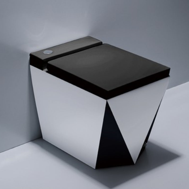 Floor Mounted Urine Toilet One Piece Toilet Modern Porcelain Toilet 14"L x 23"W x 18"H White Black 12" Clearhalo 'Bathroom Remodel & Bathroom Fixtures' 'Home Improvement' 'home_improvement' 'home_improvement_toilets' 'Toilets & Bidets' 'Toilets' 7349541