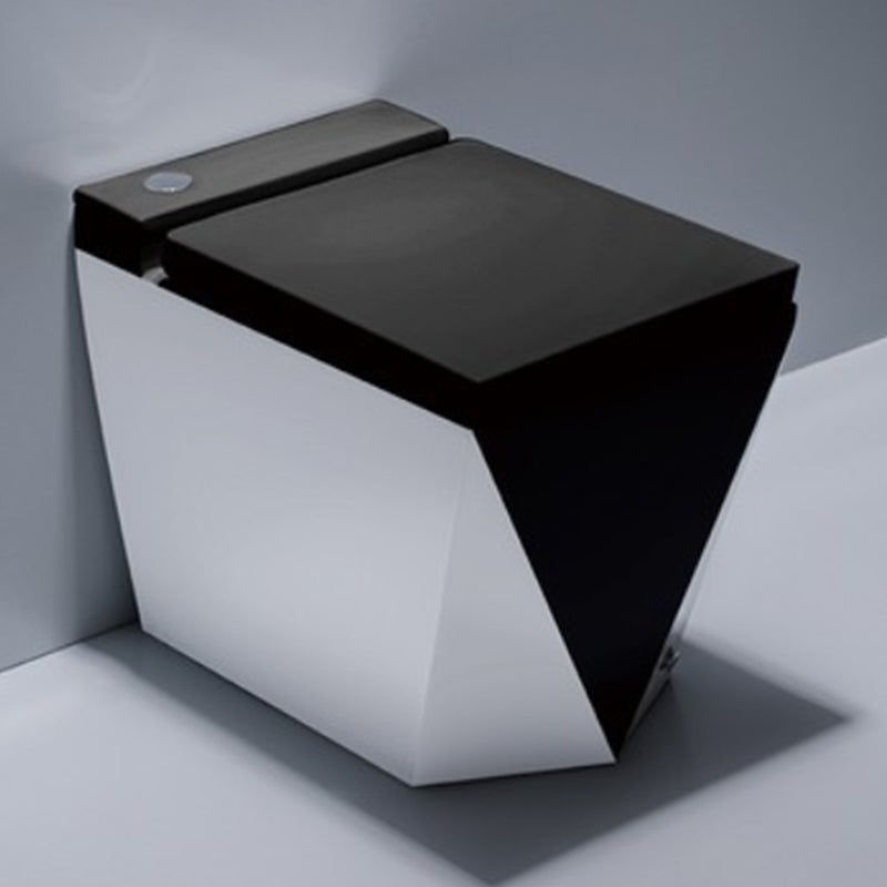 Floor Mounted Urine Toilet One Piece Toilet Modern Porcelain Toilet 14"L x 23"W x 18"H Black 12" Clearhalo 'Bathroom Remodel & Bathroom Fixtures' 'Home Improvement' 'home_improvement' 'home_improvement_toilets' 'Toilets & Bidets' 'Toilets' 7349543