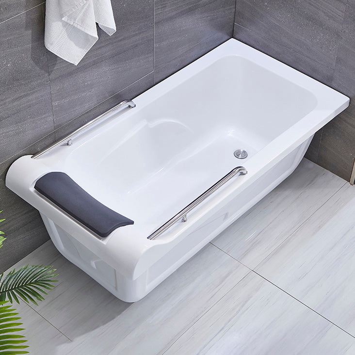 Modern Rectangular Soaking Bathtub Acrylic Stand Alone White Bath Tub Clearhalo 'Bathroom Remodel & Bathroom Fixtures' 'Bathtubs' 'Home Improvement' 'home_improvement' 'home_improvement_bathtubs' 'Showers & Bathtubs' 7349558