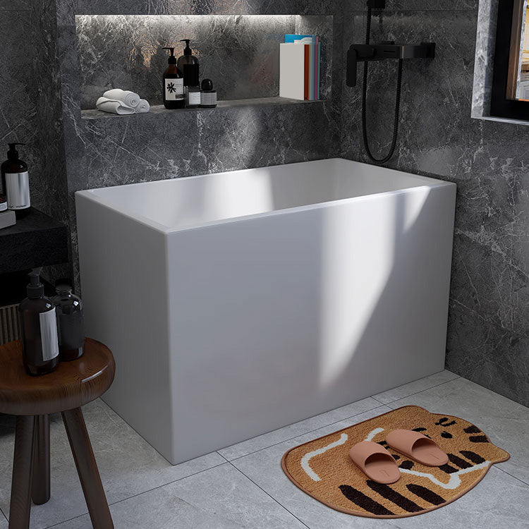 Back to Wall Antique Finish Soaking Bathtub Rectangular Modern Tub Clearhalo 'Bathroom Remodel & Bathroom Fixtures' 'Bathtubs' 'Home Improvement' 'home_improvement' 'home_improvement_bathtubs' 'Showers & Bathtubs' 7349575