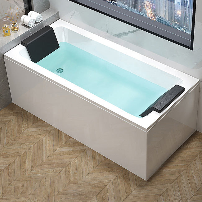 Stand Alone White Bath Acrylic Rectangular Modern Soaking Bathtub Left Tub Clearhalo 'Bathroom Remodel & Bathroom Fixtures' 'Bathtubs' 'Home Improvement' 'home_improvement' 'home_improvement_bathtubs' 'Showers & Bathtubs' 7349643