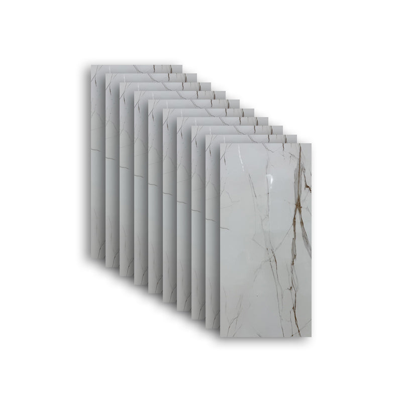 Single Tile Wallpaper Contemporary Plastic Peel and Stick Wall Tile White-Brown 10-Piece Set Clearhalo 'Flooring 'Home Improvement' 'home_improvement' 'home_improvement_peel_stick_blacksplash' 'Peel & Stick Backsplash Tile' 'peel_stick_blacksplash' 'Walls & Ceilings' Walls and Ceiling' 7349935