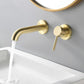 Low Arc Sink Faucet Wall Mounted 2 Holes Single Lever Handle Bathroom Sink Faucet Clearhalo 'bathroom_sink_faucets' 'Conjunta de Baño y Conjunta de Grifo' 'Coronamiento de Baño y Dispositivo de Baño' 'Grifo del lavabo del baño' 'Hogar' 'home_improvement' 'home_improvement_bathroom_sink_faucets' 'Mejoras para el hogar' 7349946