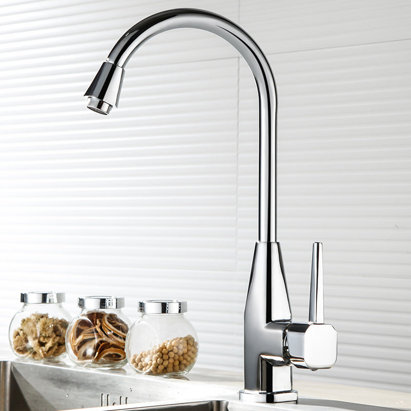Modern Style Kitchen Faucet Copper Lever Handle Kitchen Faucet Clearhalo 'Home Improvement' 'home_improvement' 'home_improvement_kitchen_faucets' 'Kitchen Faucets' 'Kitchen Remodel & Kitchen Fixtures' 'Kitchen Sinks & Faucet Components' 'kitchen_faucets' 7350020