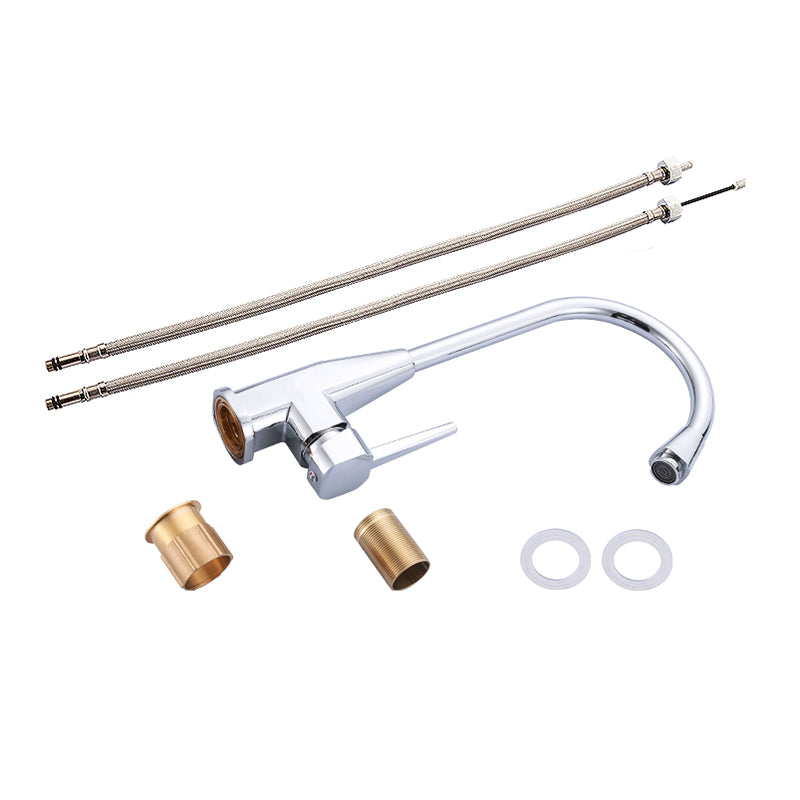 Modern Style Kitchen Faucet Copper Lever Handle Kitchen Faucet Clearhalo 'Home Improvement' 'home_improvement' 'home_improvement_kitchen_faucets' 'Kitchen Faucets' 'Kitchen Remodel & Kitchen Fixtures' 'Kitchen Sinks & Faucet Components' 'kitchen_faucets' 7350033