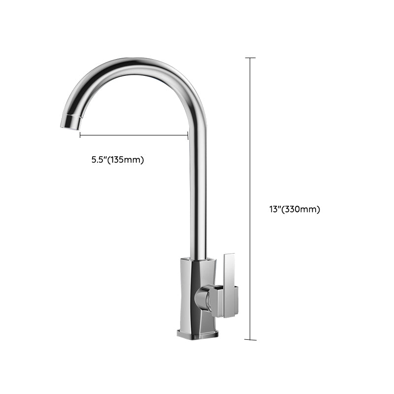 Modern Style Kitchen Faucet Copper Lever Handle Kitchen Faucet Clearhalo 'Home Improvement' 'home_improvement' 'home_improvement_kitchen_faucets' 'Kitchen Faucets' 'Kitchen Remodel & Kitchen Fixtures' 'Kitchen Sinks & Faucet Components' 'kitchen_faucets' 7350037