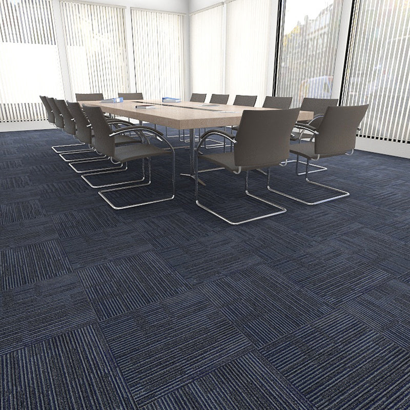 Modern Carpet Tile Level Loop Self Adhesive Fire Resistant Carpet Tiles Dark Blue 60-Piece Set Clearhalo 'Carpet Tiles & Carpet Squares' 'carpet_tiles_carpet_squares' 'Flooring 'Home Improvement' 'home_improvement' 'home_improvement_carpet_tiles_carpet_squares' Walls and Ceiling' 7351604
