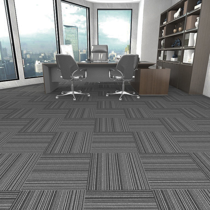 Modern Carpet Tile Level Loop Self Adhesive Fire Resistant Carpet Tiles Gray Black 60-Piece Set Clearhalo 'Carpet Tiles & Carpet Squares' 'carpet_tiles_carpet_squares' 'Flooring 'Home Improvement' 'home_improvement' 'home_improvement_carpet_tiles_carpet_squares' Walls and Ceiling' 7351632