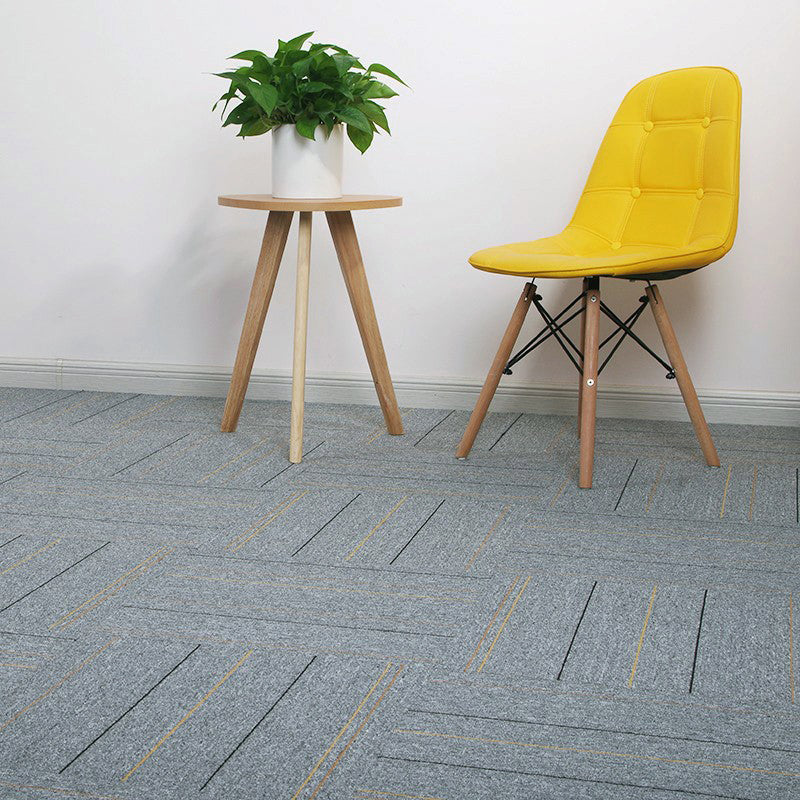 Modern Carpet Tile Level Loop Self Adhesive Fire Resistant Carpet Tiles Gray Striped 60-Piece Set Clearhalo 'Carpet Tiles & Carpet Squares' 'carpet_tiles_carpet_squares' 'Flooring 'Home Improvement' 'home_improvement' 'home_improvement_carpet_tiles_carpet_squares' Walls and Ceiling' 7351637