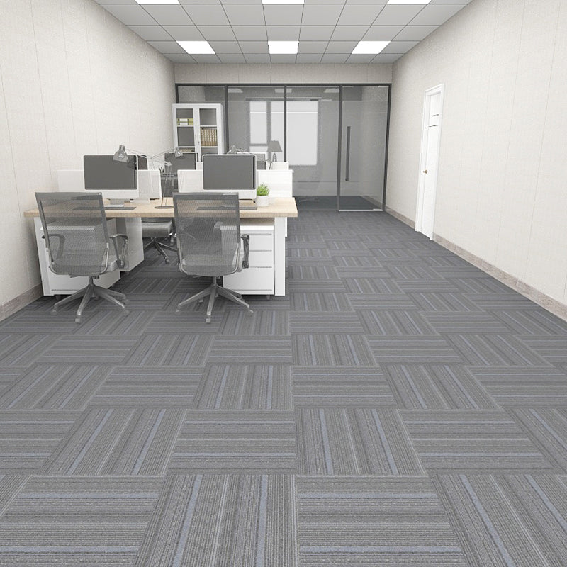 Modern Carpet Tile Level Loop Self Adhesive Fire Resistant Carpet Tiles Pewter 60-Piece Set Vinyl Clearhalo 'Carpet Tiles & Carpet Squares' 'carpet_tiles_carpet_squares' 'Flooring 'Home Improvement' 'home_improvement' 'home_improvement_carpet_tiles_carpet_squares' Walls and Ceiling' 7351653