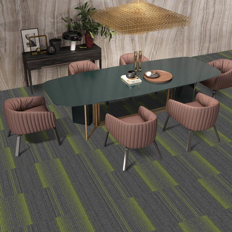 Modern Carpet Tile Level Loop Self Adhesive Fire Resistant Carpet Tiles Grey Green 60-Piece Set Asphalt Clearhalo 'Carpet Tiles & Carpet Squares' 'carpet_tiles_carpet_squares' 'Flooring 'Home Improvement' 'home_improvement' 'home_improvement_carpet_tiles_carpet_squares' Walls and Ceiling' 7351655