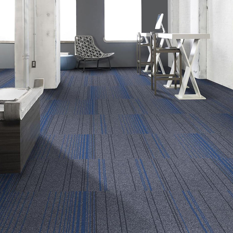 Modern Carpet Tile Level Loop Self Adhesive Fire Resistant Carpet Tiles Gray-Blue 60-Piece Set Asphalt Clearhalo 'Carpet Tiles & Carpet Squares' 'carpet_tiles_carpet_squares' 'Flooring 'Home Improvement' 'home_improvement' 'home_improvement_carpet_tiles_carpet_squares' Walls and Ceiling' 7351662