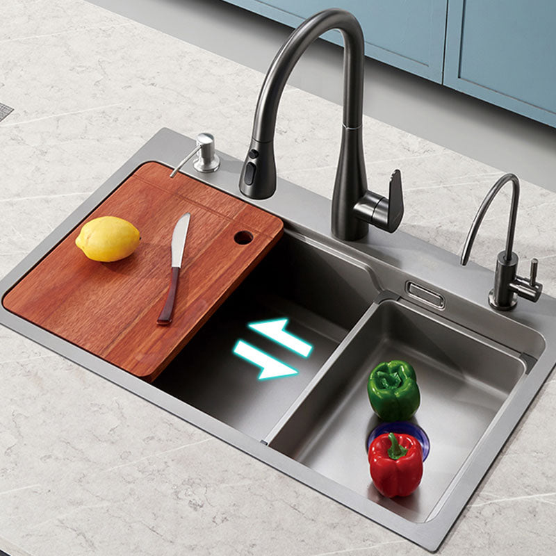 Kitchen Sink Stainless Rectangular Water Purification Kitchen Sink with Faucet Clearhalo 'Home Improvement' 'home_improvement' 'home_improvement_kitchen_sinks' 'Kitchen Remodel & Kitchen Fixtures' 'Kitchen Sinks & Faucet Components' 'Kitchen Sinks' 'kitchen_sinks' 7351699