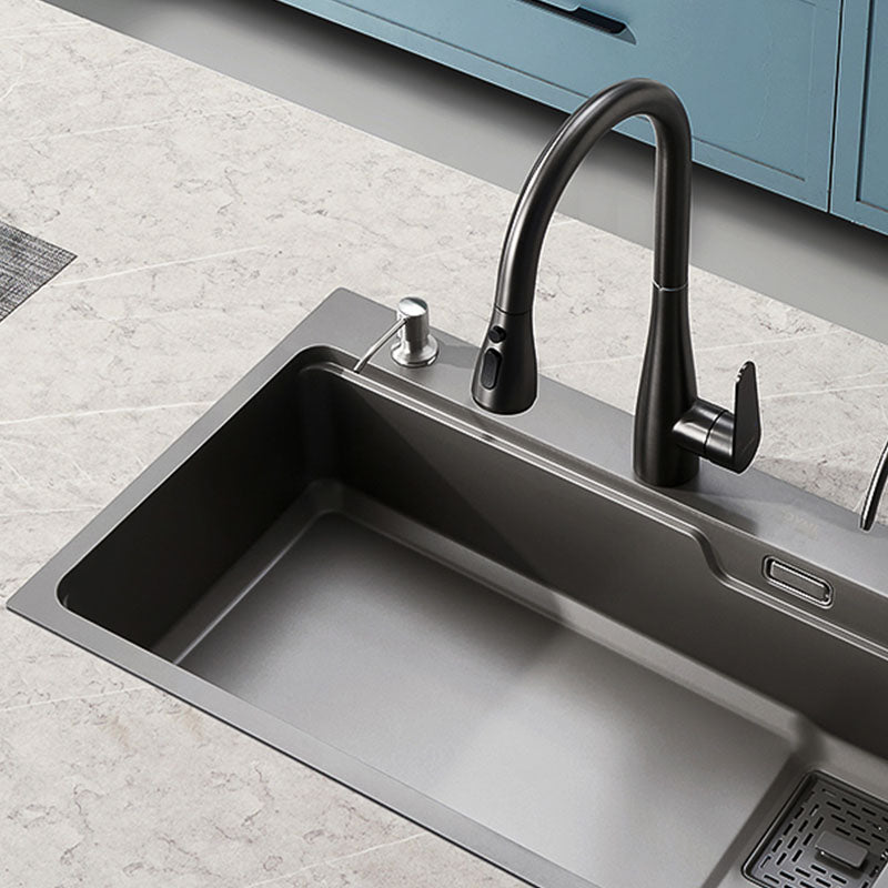Kitchen Sink Stainless Rectangular Water Purification Kitchen Sink with Faucet Clearhalo 'Home Improvement' 'home_improvement' 'home_improvement_kitchen_sinks' 'Kitchen Remodel & Kitchen Fixtures' 'Kitchen Sinks & Faucet Components' 'Kitchen Sinks' 'kitchen_sinks' 7351703