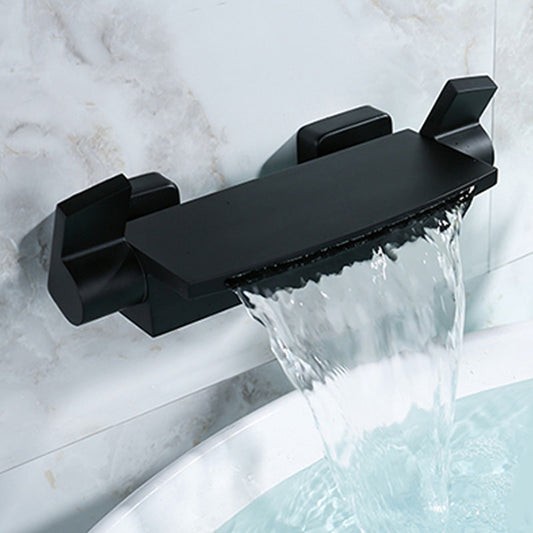 Contemporary Bathroom Faucet Wall Mounted Copper Fixed Clawfoot Tub Faucet Clearhalo 'Bathroom Remodel & Bathroom Fixtures' 'Bathtub Faucets' 'bathtub_faucets' 'Home Improvement' 'home_improvement' 'home_improvement_bathtub_faucets' 7351719