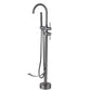 Contemporary Bathroom Faucet Floor Mounted Copper One Handle Freestanding Bathtub Faucet Gun Grey Wall Clearhalo 'Bathroom Remodel & Bathroom Fixtures' 'Bathtub Faucets' 'bathtub_faucets' 'Home Improvement' 'home_improvement' 'home_improvement_bathtub_faucets' 7351745
