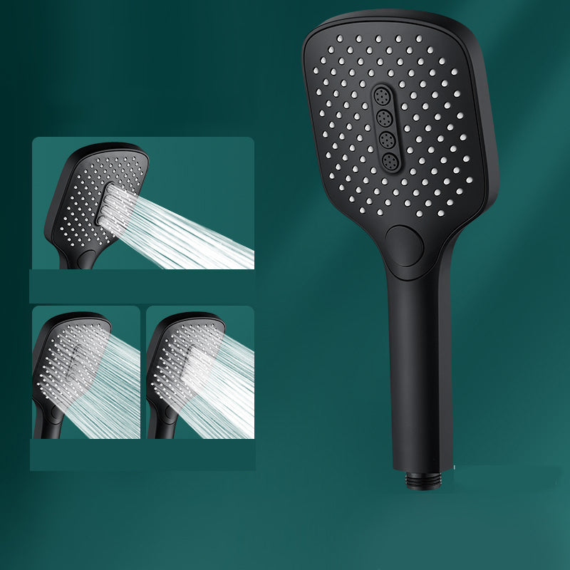 Rectangular Self-Cleaning Hand Shower Adjustable Spray Pattern Wall-Mount Hand Shower Black Hand Shower Hose not included Clearhalo 'Bathroom Remodel & Bathroom Fixtures' 'Home Improvement' 'home_improvement' 'home_improvement_shower_heads' 'Shower Heads' 'shower_heads' 'Showers & Bathtubs Plumbing' 'Showers & Bathtubs' 7351778