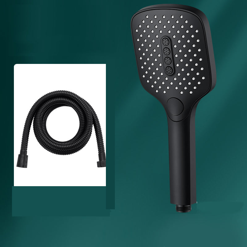 Rectangular Self-Cleaning Hand Shower Adjustable Spray Pattern Wall-Mount Hand Shower Black Shower Head with Hose Clearhalo 'Bathroom Remodel & Bathroom Fixtures' 'Home Improvement' 'home_improvement' 'home_improvement_shower_heads' 'Shower Heads' 'shower_heads' 'Showers & Bathtubs Plumbing' 'Showers & Bathtubs' 7351785