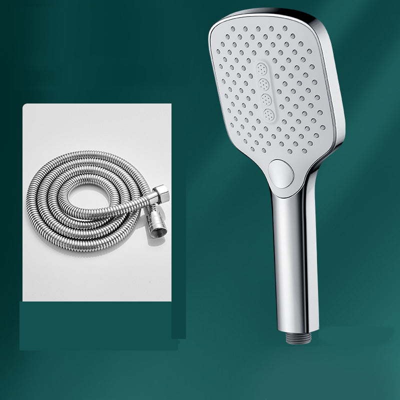 Rectangular Self-Cleaning Hand Shower Adjustable Spray Pattern Wall-Mount Hand Shower Silver Shower Head with Hose Clearhalo 'Bathroom Remodel & Bathroom Fixtures' 'Home Improvement' 'home_improvement' 'home_improvement_shower_heads' 'Shower Heads' 'shower_heads' 'Showers & Bathtubs Plumbing' 'Showers & Bathtubs' 7351787