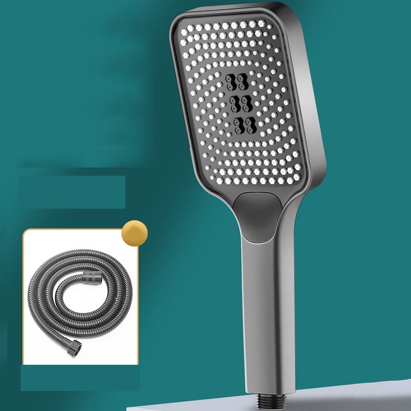 Rectangular Hand Shower Self-Cleaning Wall-Mount Hand Shower Grey Shower Head with Hose Clearhalo 'Bathroom Remodel & Bathroom Fixtures' 'Home Improvement' 'home_improvement' 'home_improvement_shower_heads' 'Shower Heads' 'shower_heads' 'Showers & Bathtubs Plumbing' 'Showers & Bathtubs' 7351831
