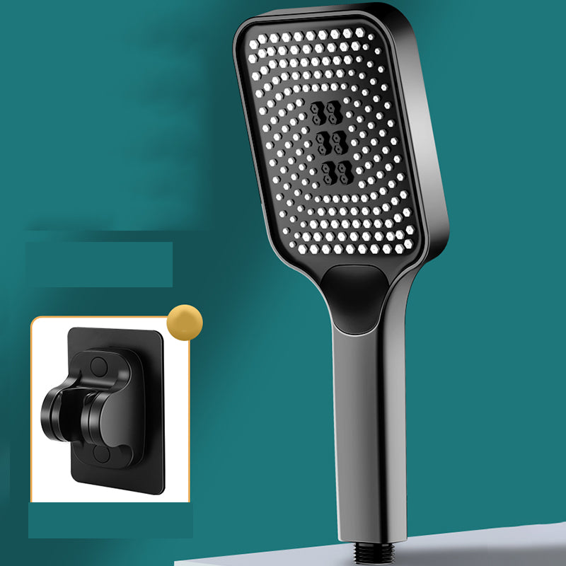 Rectangular Hand Shower Self-Cleaning Wall-Mount Hand Shower Black Shower Head with Wall Pedestal Clearhalo 'Bathroom Remodel & Bathroom Fixtures' 'Home Improvement' 'home_improvement' 'home_improvement_shower_heads' 'Shower Heads' 'shower_heads' 'Showers & Bathtubs Plumbing' 'Showers & Bathtubs' 7351834