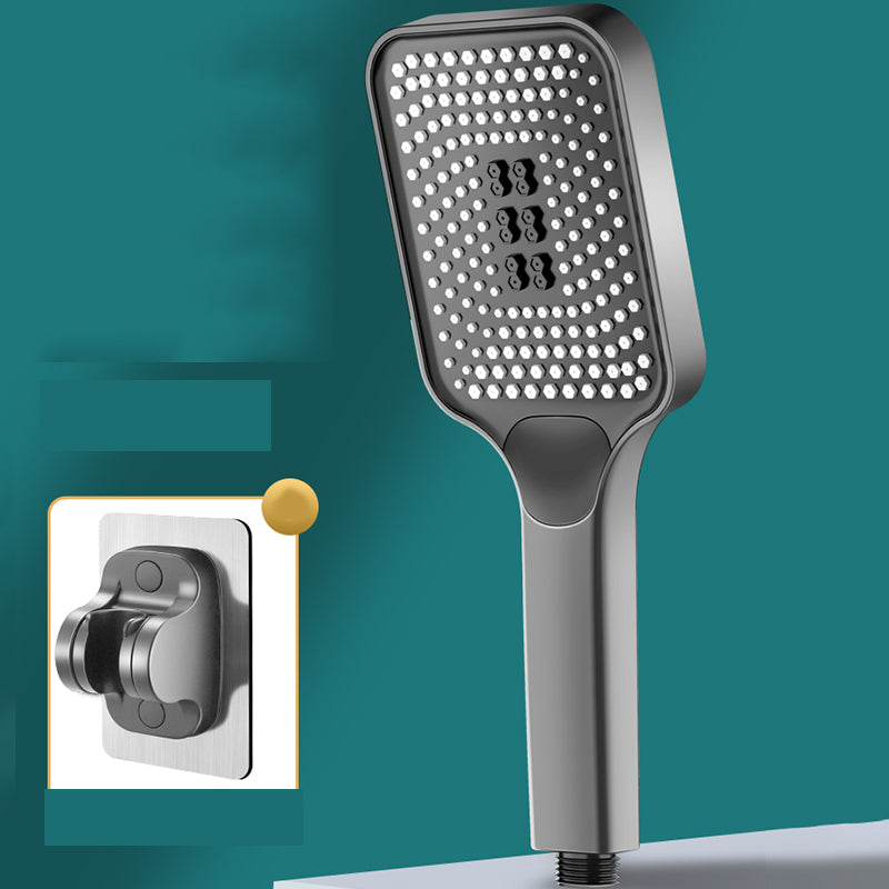 Rectangular Hand Shower Self-Cleaning Wall-Mount Hand Shower Grey Shower Head with Wall Pedestal Clearhalo 'Bathroom Remodel & Bathroom Fixtures' 'Home Improvement' 'home_improvement' 'home_improvement_shower_heads' 'Shower Heads' 'shower_heads' 'Showers & Bathtubs Plumbing' 'Showers & Bathtubs' 7351836