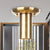 Metal Gold Finish Ceiling Flush Mount Tubular 1 Head Industrial Flushmount Lighting for Foyer Gold A Clearhalo 'Ceiling Lights' 'Close To Ceiling Lights' 'Close to ceiling' 'Flush mount' 'Industrial Flush Mount' Lighting' 735186