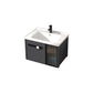 Rectangular Single Bathroom Vanity Modern Dark Gray Metal Base Vanity Set Vanity & Faucet 28"L x 19"W x 18"H Clearhalo 'Bathroom Remodel & Bathroom Fixtures' 'Bathroom Vanities' 'bathroom_vanities' 'Home Improvement' 'home_improvement' 'home_improvement_bathroom_vanities' 7352215