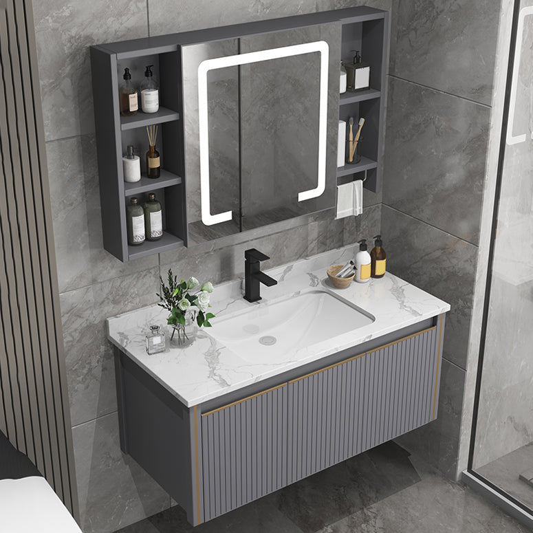 Wall Mount Bathroom Vanity Set Modern Faucet Included Bathroom Sink Vanity Clearhalo 'Bathroom Remodel & Bathroom Fixtures' 'Bathroom Vanities' 'bathroom_vanities' 'Home Improvement' 'home_improvement' 'home_improvement_bathroom_vanities' 7352230