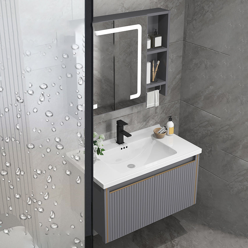 Wall Mount Bathroom Vanity Set Modern Faucet Included Bathroom Sink Vanity Clearhalo 'Bathroom Remodel & Bathroom Fixtures' 'Bathroom Vanities' 'bathroom_vanities' 'Home Improvement' 'home_improvement' 'home_improvement_bathroom_vanities' 7352235