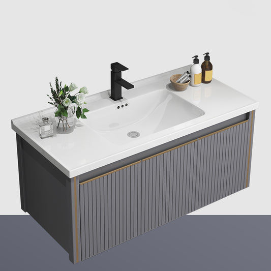 Wall Mount Bathroom Vanity Set Modern Faucet Included Bathroom Sink Vanity Clearhalo 'Bathroom Remodel & Bathroom Fixtures' 'Bathroom Vanities' 'bathroom_vanities' 'Home Improvement' 'home_improvement' 'home_improvement_bathroom_vanities' 7352246