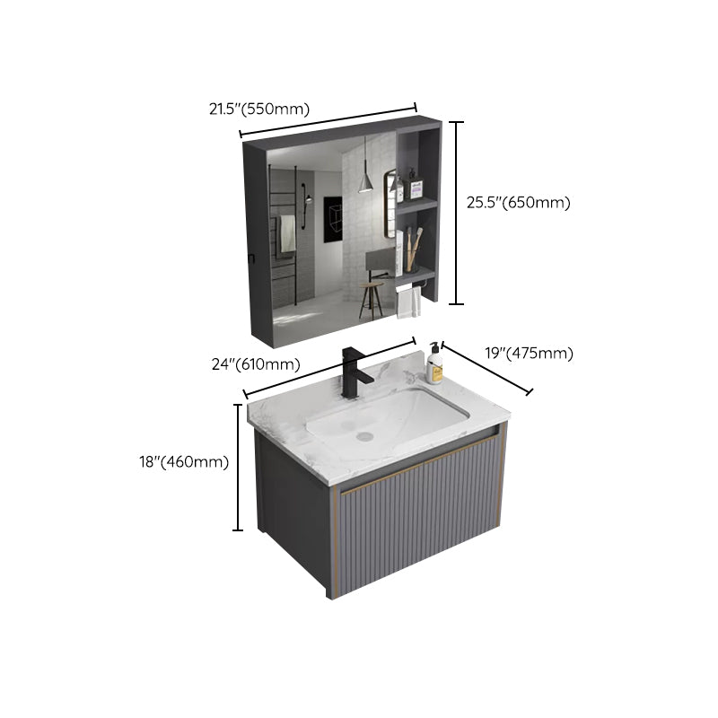 Wall Mount Bathroom Vanity Set Modern Faucet Included Bathroom Sink Vanity Clearhalo 'Bathroom Remodel & Bathroom Fixtures' 'Bathroom Vanities' 'bathroom_vanities' 'Home Improvement' 'home_improvement' 'home_improvement_bathroom_vanities' 7352251