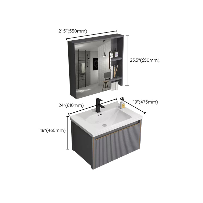 Wall Mount Bathroom Vanity Set Modern Faucet Included Bathroom Sink Vanity Clearhalo 'Bathroom Remodel & Bathroom Fixtures' 'Bathroom Vanities' 'bathroom_vanities' 'Home Improvement' 'home_improvement' 'home_improvement_bathroom_vanities' 7352252