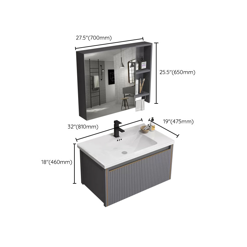Wall Mount Bathroom Vanity Set Modern Faucet Included Bathroom Sink Vanity Clearhalo 'Bathroom Remodel & Bathroom Fixtures' 'Bathroom Vanities' 'bathroom_vanities' 'Home Improvement' 'home_improvement' 'home_improvement_bathroom_vanities' 7352255