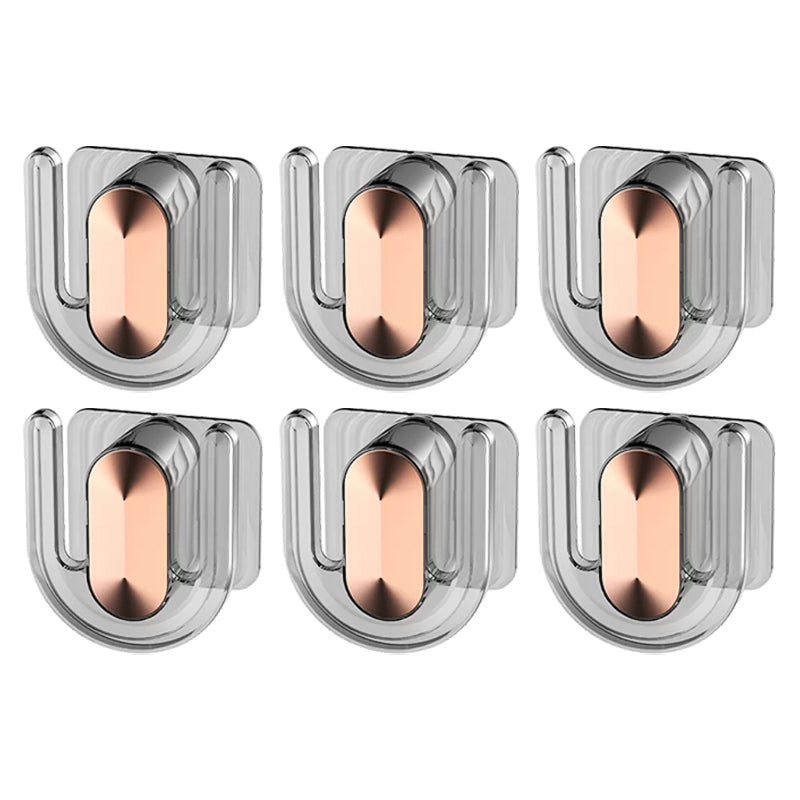 Robe Hook Bathroom Hardware Modern Adhesive Mount Bathroom Accessory Kit Grey 6-Piece Set Clearhalo 'Bathroom Hardware Sets' 'Bathroom Hardware' 'Bathroom Remodel & Bathroom Fixtures' 'bathroom_hardware_sets' 'Home Improvement' 'home_improvement' 'home_improvement_bathroom_hardware_sets' 7352339