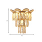 Gold Finish Tiered Sconce Lighting Contemporary 3 Bulbs Crystal Wall Mount Lamp Fixture Clearhalo 'Cast Iron' 'Glass' 'Industrial' 'Modern wall lights' 'Modern' 'Tiffany' 'Traditional wall lights' 'Wall Lamps & Sconces' 'Wall Lights' Lighting' 735234