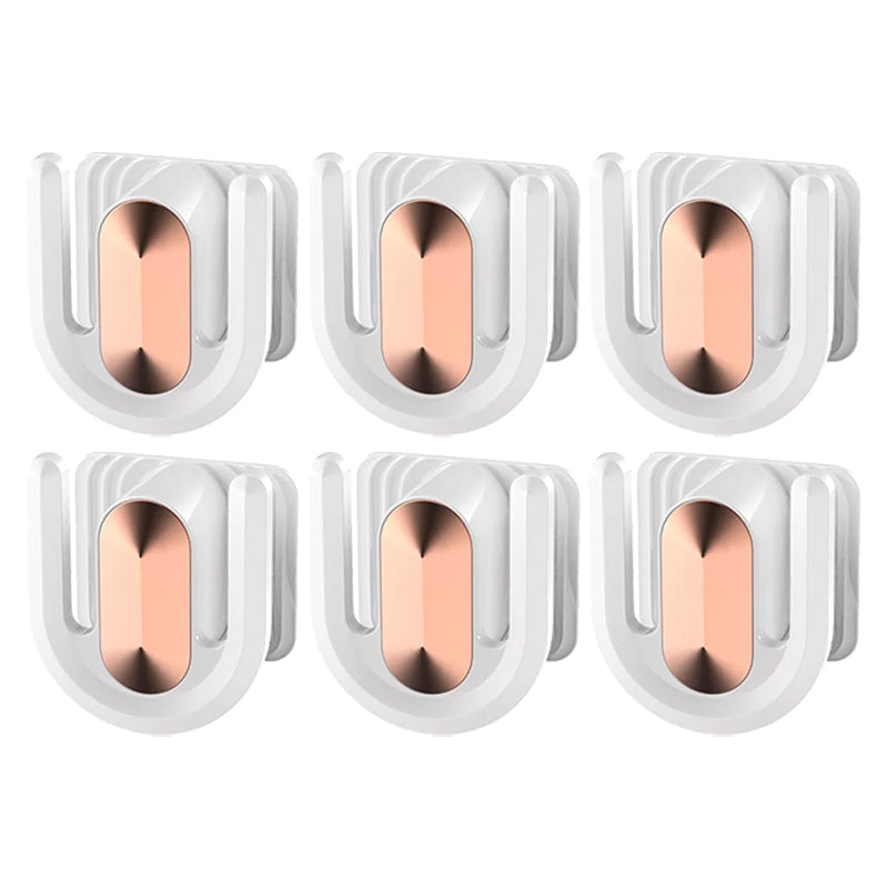 Robe Hook Bathroom Hardware Modern Adhesive Mount Bathroom Accessory Kit White 6-Piece Set Clearhalo 'Bathroom Hardware Sets' 'Bathroom Hardware' 'Bathroom Remodel & Bathroom Fixtures' 'bathroom_hardware_sets' 'Home Improvement' 'home_improvement' 'home_improvement_bathroom_hardware_sets' 7352347