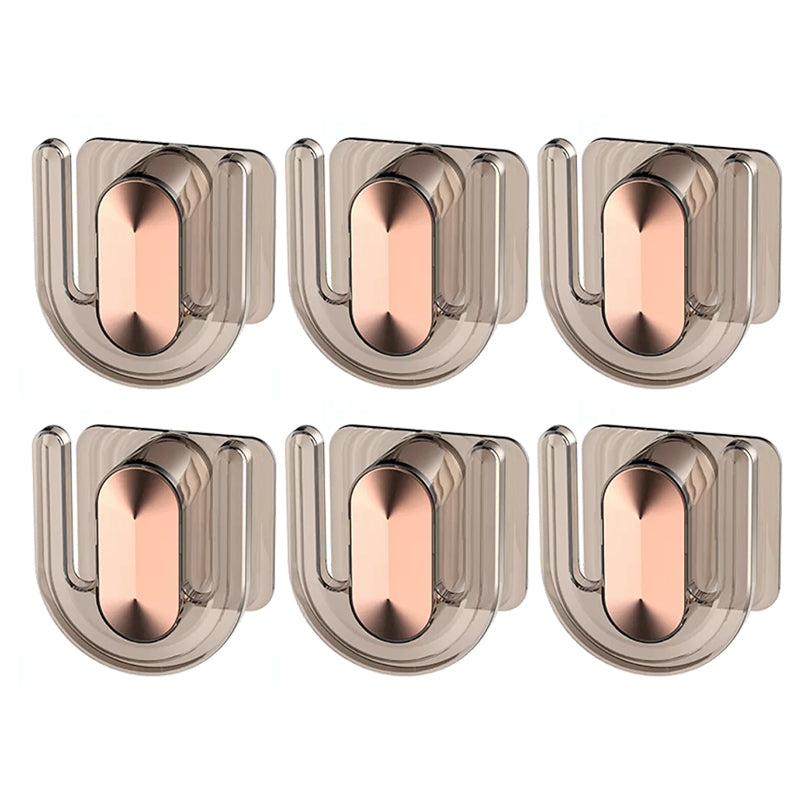Robe Hook Bathroom Hardware Modern Adhesive Mount Bathroom Accessory Kit Coffee 6-Piece Set Clearhalo 'Bathroom Hardware Sets' 'Bathroom Hardware' 'Bathroom Remodel & Bathroom Fixtures' 'bathroom_hardware_sets' 'Home Improvement' 'home_improvement' 'home_improvement_bathroom_hardware_sets' 7352353