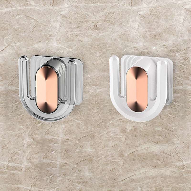 Robe Hook Bathroom Hardware Modern Adhesive Mount Bathroom Accessory Kit Gray-White 2 Piece Set Clearhalo 'Bathroom Hardware Sets' 'Bathroom Hardware' 'Bathroom Remodel & Bathroom Fixtures' 'bathroom_hardware_sets' 'Home Improvement' 'home_improvement' 'home_improvement_bathroom_hardware_sets' 7352354