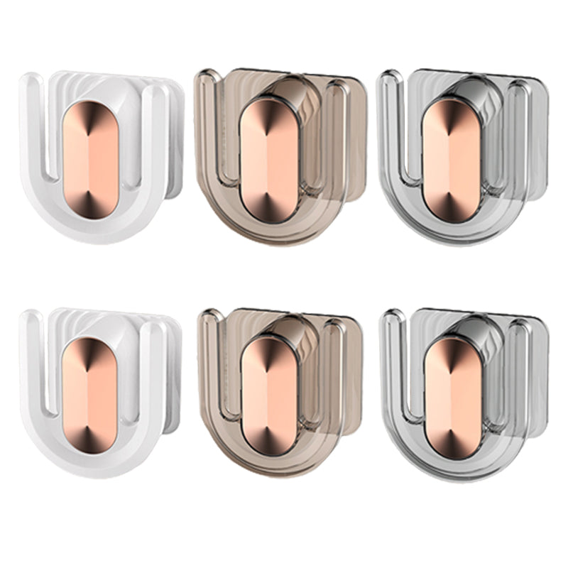 Robe Hook Bathroom Hardware Modern Adhesive Mount Bathroom Accessory Kit Gray-Brown-White 6-Piece Set Clearhalo 'Bathroom Hardware Sets' 'Bathroom Hardware' 'Bathroom Remodel & Bathroom Fixtures' 'bathroom_hardware_sets' 'Home Improvement' 'home_improvement' 'home_improvement_bathroom_hardware_sets' 7352356