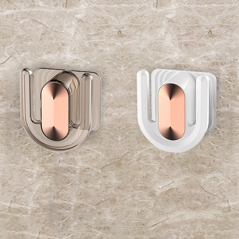 Robe Hook Bathroom Hardware Modern Adhesive Mount Bathroom Accessory Kit Coffee White 2 Piece Set Clearhalo 'Bathroom Hardware Sets' 'Bathroom Hardware' 'Bathroom Remodel & Bathroom Fixtures' 'bathroom_hardware_sets' 'Home Improvement' 'home_improvement' 'home_improvement_bathroom_hardware_sets' 7352358