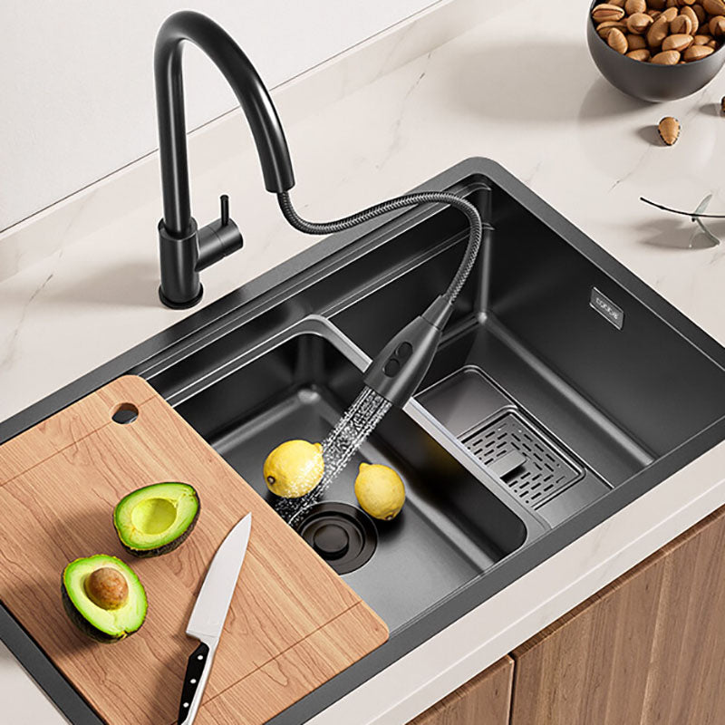 Stainless Steel Kitchen Sink Undermount 1-Bowl Kitchen Sink with Cutting-Board Clearhalo 'Home Improvement' 'home_improvement' 'home_improvement_kitchen_sinks' 'Kitchen Remodel & Kitchen Fixtures' 'Kitchen Sinks & Faucet Components' 'Kitchen Sinks' 'kitchen_sinks' 7352450