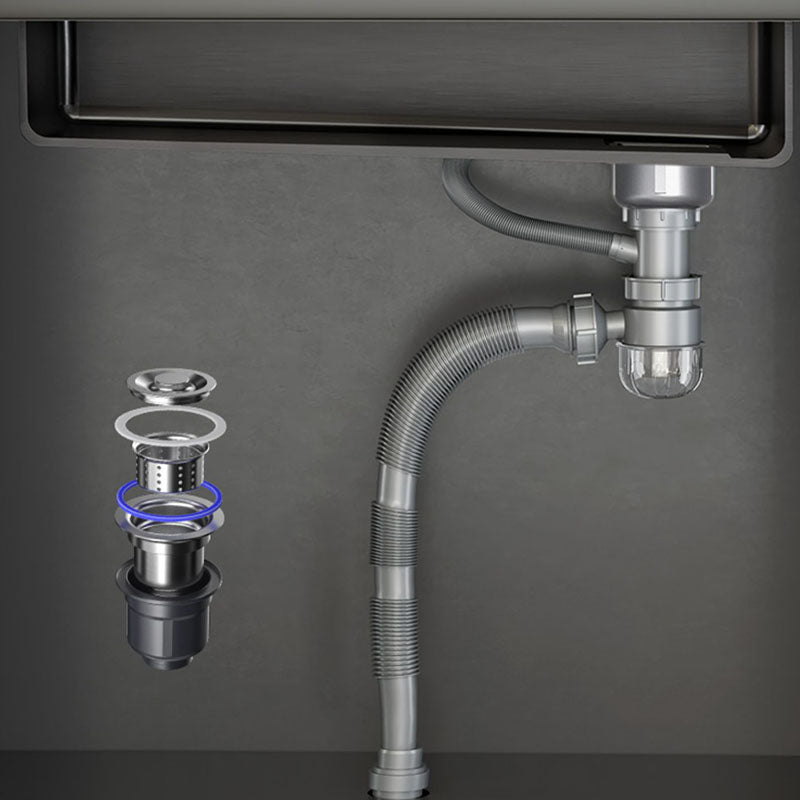 Stainless Steel Kitchen Sink Undermount 1-Bowl Kitchen Sink with Cutting-Board Clearhalo 'Home Improvement' 'home_improvement' 'home_improvement_kitchen_sinks' 'Kitchen Remodel & Kitchen Fixtures' 'Kitchen Sinks & Faucet Components' 'Kitchen Sinks' 'kitchen_sinks' 7352466