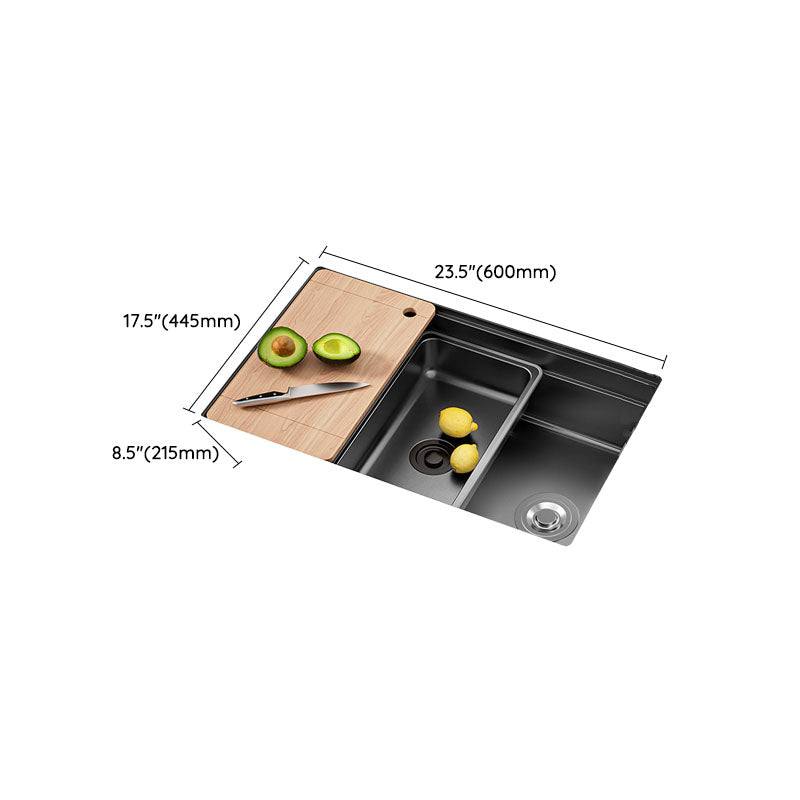 Stainless Steel Kitchen Sink Undermount 1-Bowl Kitchen Sink with Cutting-Board Clearhalo 'Home Improvement' 'home_improvement' 'home_improvement_kitchen_sinks' 'Kitchen Remodel & Kitchen Fixtures' 'Kitchen Sinks & Faucet Components' 'Kitchen Sinks' 'kitchen_sinks' 7352474