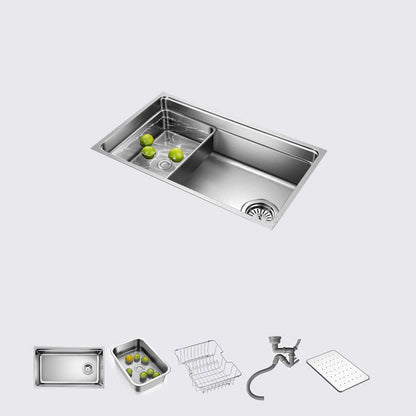 Drop-In Kitchen Sink Stainless Steel Kitchen Sink with Basket Strainer Sink Only None No Clearhalo 'Home Improvement' 'home_improvement' 'home_improvement_kitchen_sinks' 'Kitchen Remodel & Kitchen Fixtures' 'Kitchen Sinks & Faucet Components' 'Kitchen Sinks' 'kitchen_sinks' 7352479