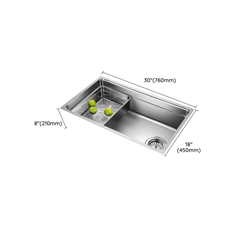 Drop-In Kitchen Sink Stainless Steel Kitchen Sink with Basket Strainer Clearhalo 'Home Improvement' 'home_improvement' 'home_improvement_kitchen_sinks' 'Kitchen Remodel & Kitchen Fixtures' 'Kitchen Sinks & Faucet Components' 'Kitchen Sinks' 'kitchen_sinks' 7352491
