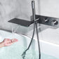 Modern Tub Spout Trim Brass Wall Mounted with Handshower Bath Faucet Trim Clearhalo 'Bathroom Remodel & Bathroom Fixtures' 'Bathtub Faucets' 'bathtub_faucets' 'Home Improvement' 'home_improvement' 'home_improvement_bathtub_faucets' 7352492