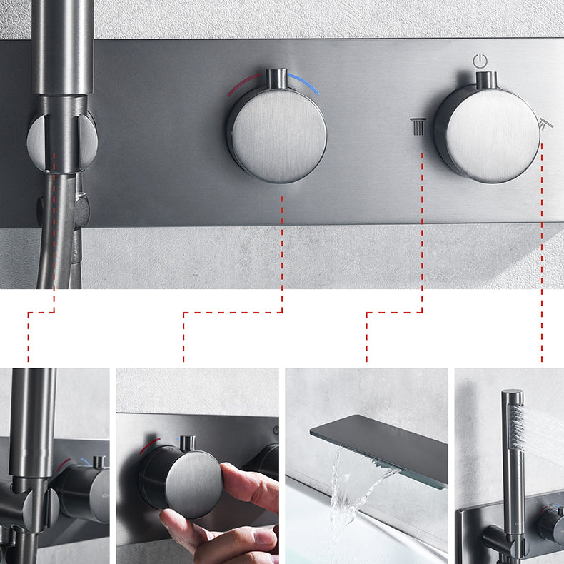 Modern Tub Spout Trim Brass Wall Mounted with Handshower Bath Faucet Trim Clearhalo 'Bathroom Remodel & Bathroom Fixtures' 'Bathtub Faucets' 'bathtub_faucets' 'Home Improvement' 'home_improvement' 'home_improvement_bathtub_faucets' 7352495