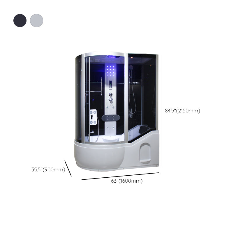 Single Sliding Tinted Tub & Shower Kit Framed Round Shower Kit Clearhalo 'Bathroom Remodel & Bathroom Fixtures' 'Home Improvement' 'home_improvement' 'home_improvement_shower_stalls_enclosures' 'Shower Stalls & Enclosures' 'shower_stalls_enclosures' 'Showers & Bathtubs' 7352628